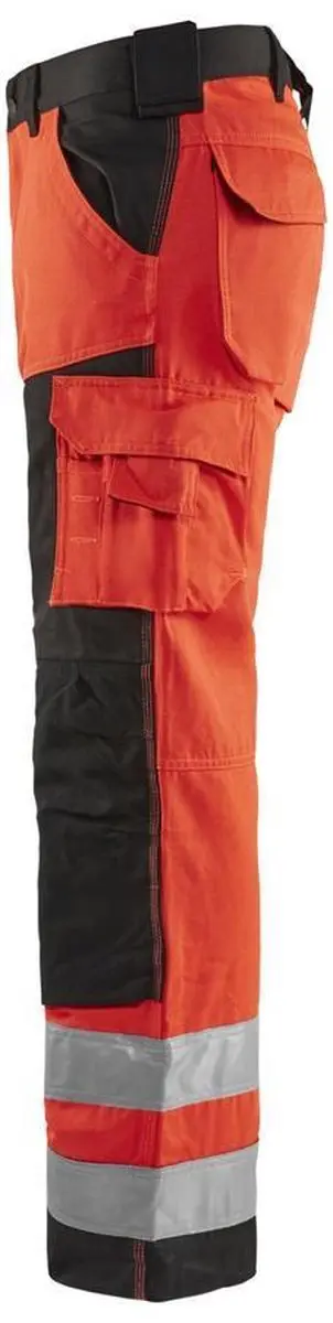 Blåkläder Werkbroek 1566-1811 High Vis Rood/Zwart - Maat 96