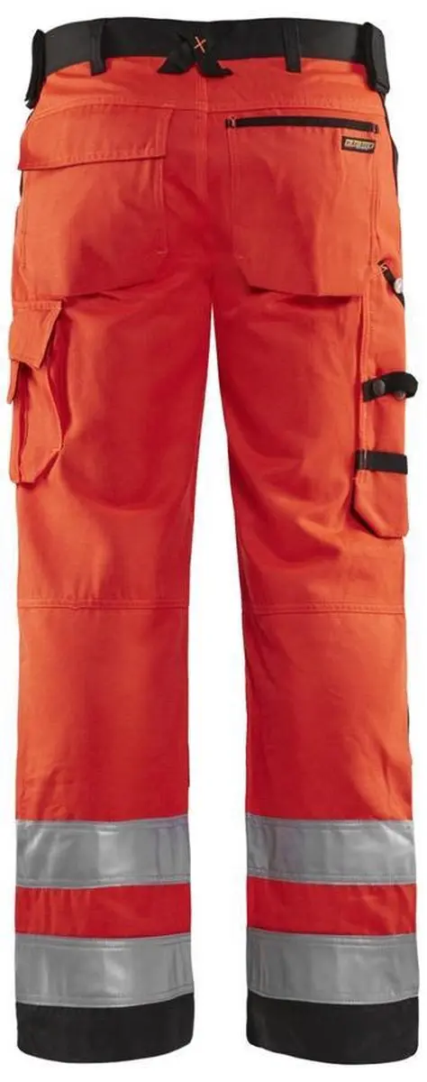 Blåkläder Werkbroek 1566-1811 High Vis Rood/Zwart - Maat 96