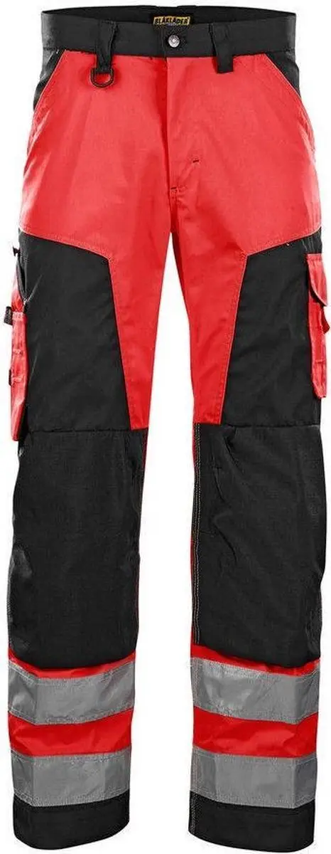 Blåkläder Werkbroek 1566-1811 High Vis Rood/Zwart - Maat 96