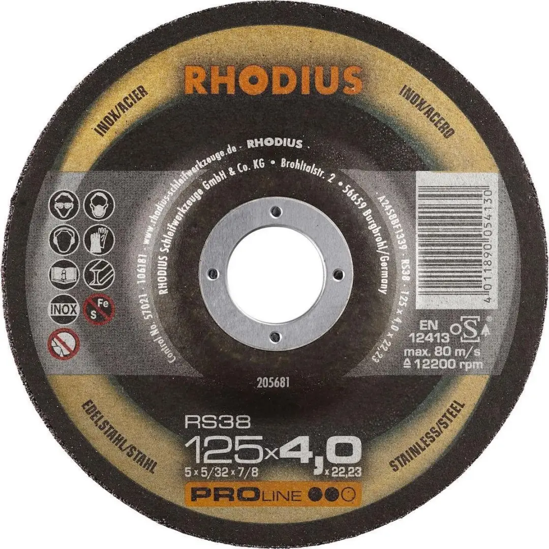 Rhodius RS38 Afbraamschijf RVS 125mm