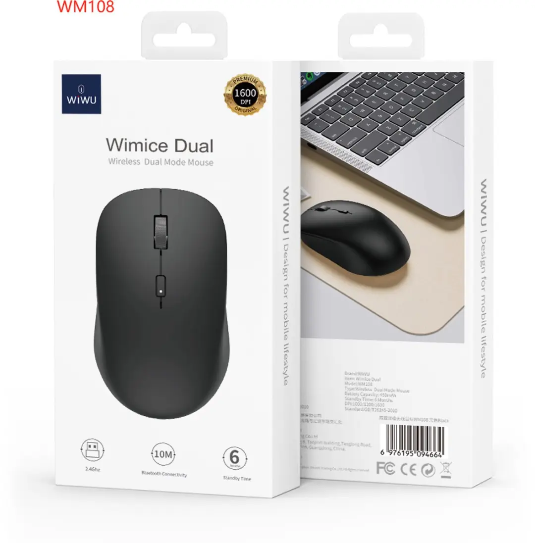 WiWu 14460 Draadloze Muis - Zwart