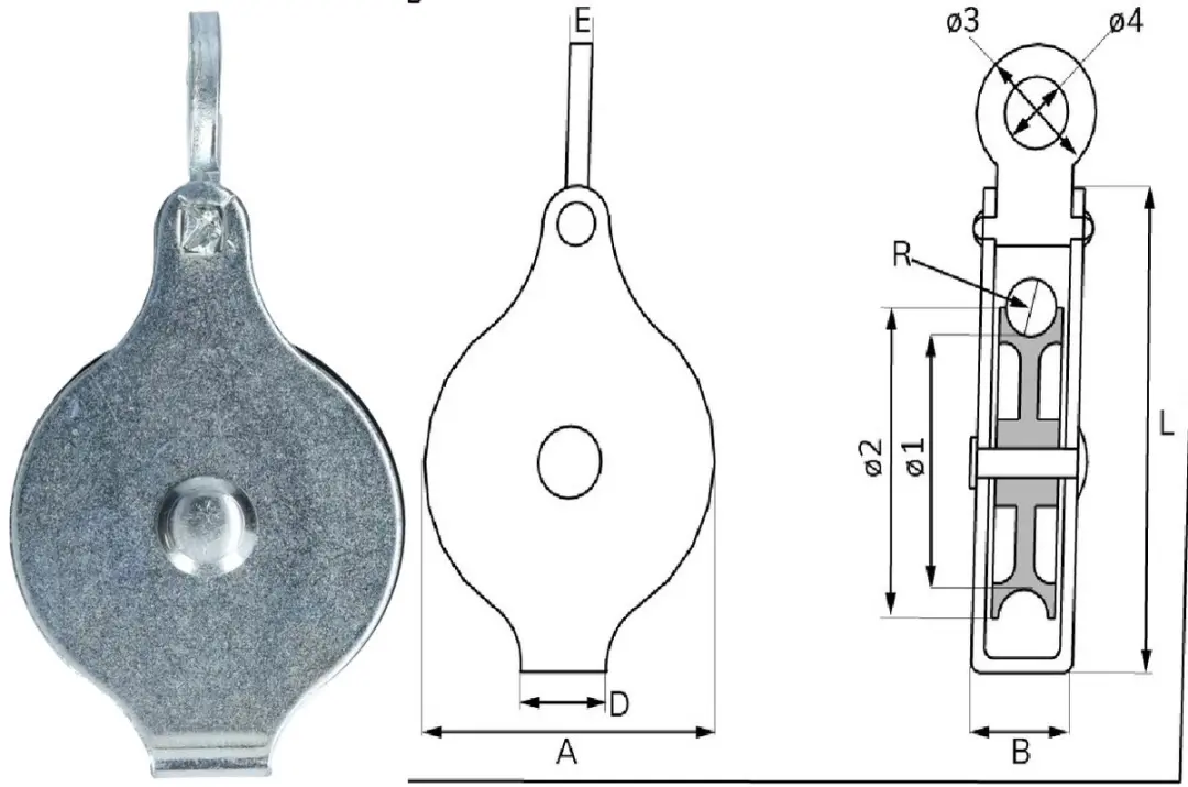 Dulimex Hijskatrol 50mm Nylon Verzinkt - 1 Stuk