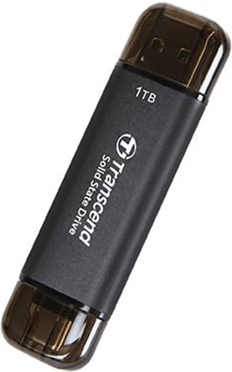 Transcend ESD310C Externe SSD 1TB - USB-C/USB-A 3.2 Gen 2 - Zwart