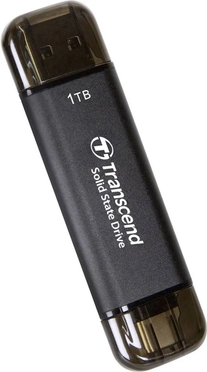 Transcend ESD310C Externe SSD 1TB - USB-C/USB-A 3.2 Gen 2 - Zwart