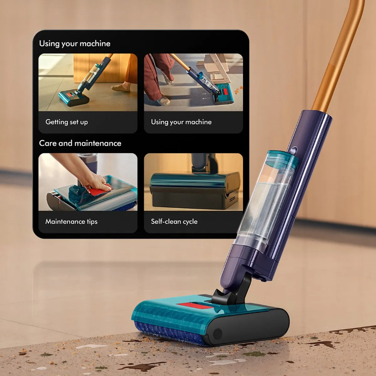 Dyson Clean+Wash Hygiene Vloerreiniger - Paars/Geel/Blauw