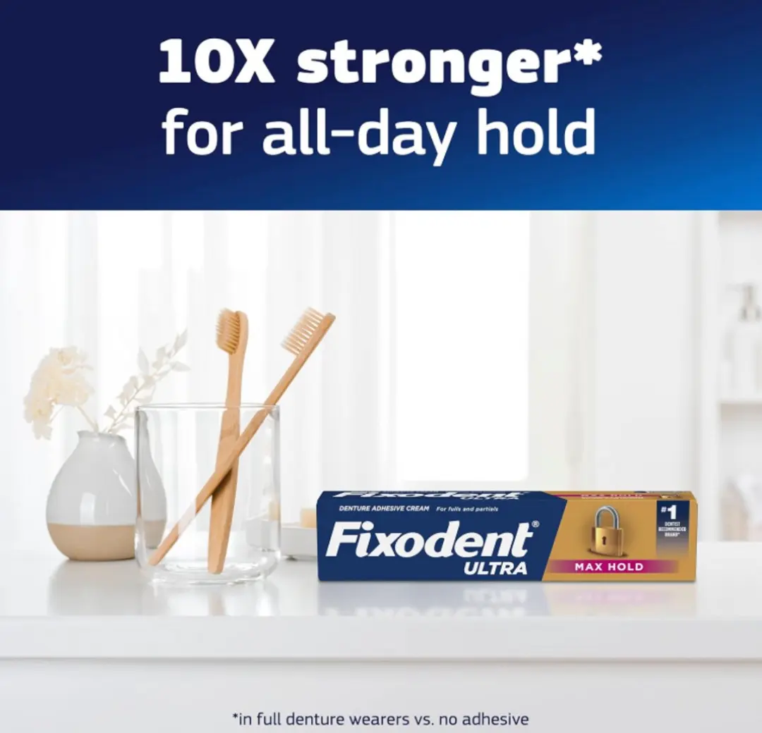 Fixodent Max Hold Tandprothesekleef - Sterke hechting 2x62g