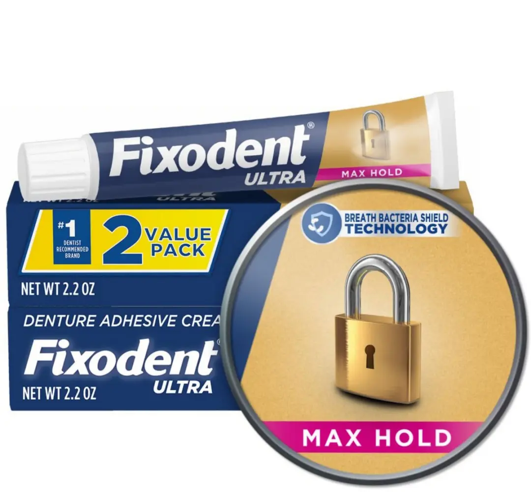 Fixodent Max Hold Tandprothesekleef - Sterke hechting 2x62g