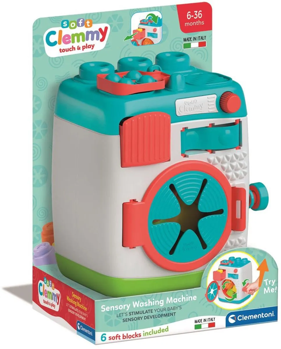 Clementoni Soft Clemmy Sensorische Wasmachine Blokkenset - Multikleur