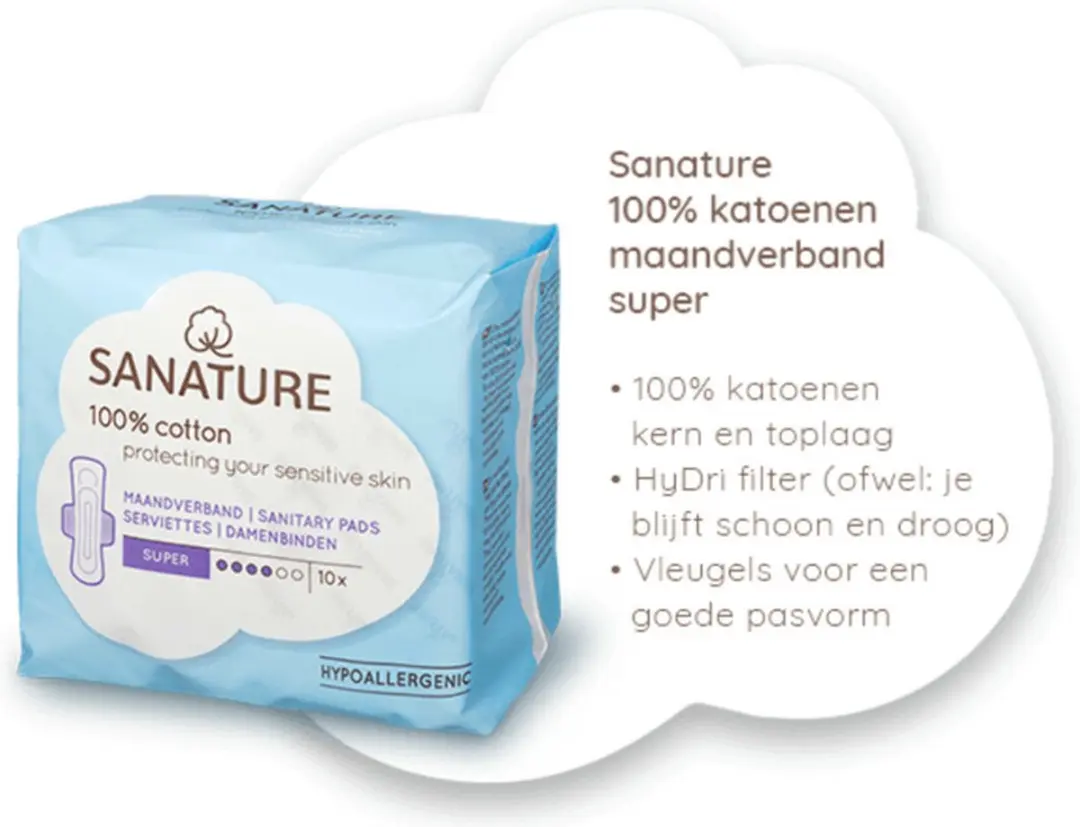 Sanature Nacht Maandverband - 10 Stuks