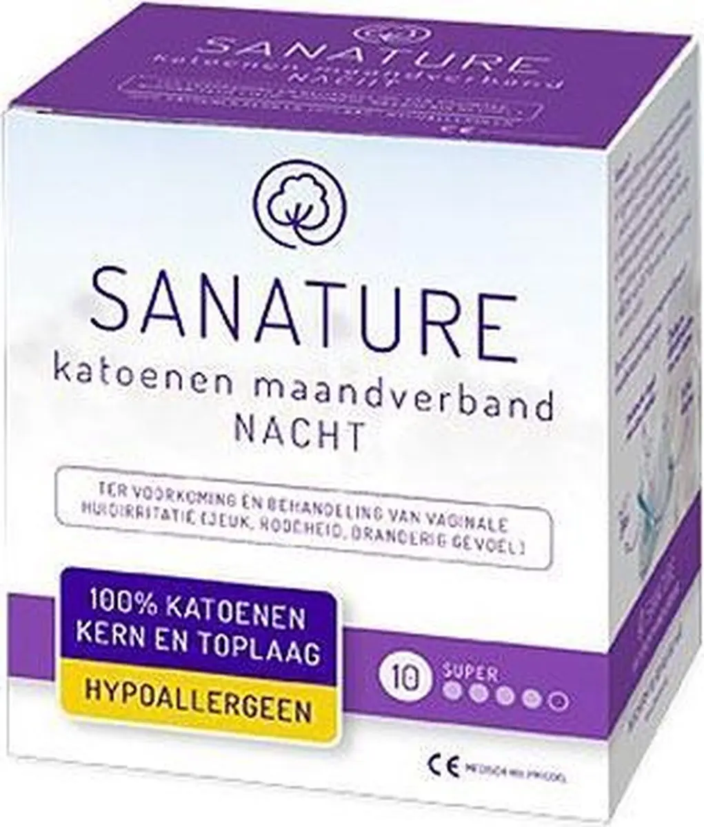 Sanature Nacht Maandverband - 10 Stuks - afbeelding 6 van 6
