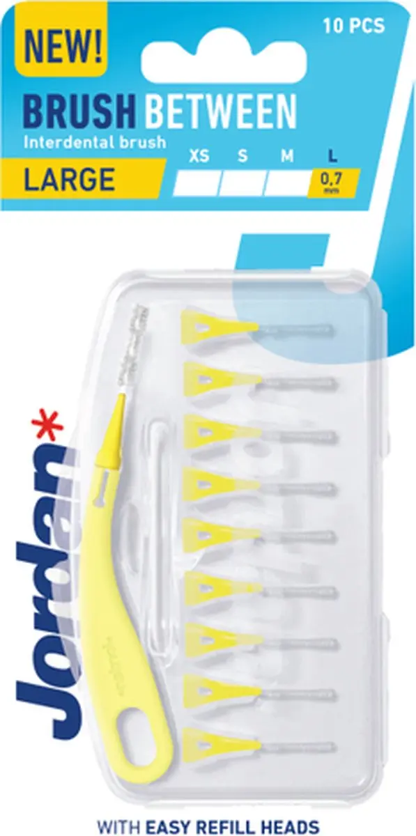 Jordan x12 Brush Between Ragers 0,7mm - 12 Stuks - Geel