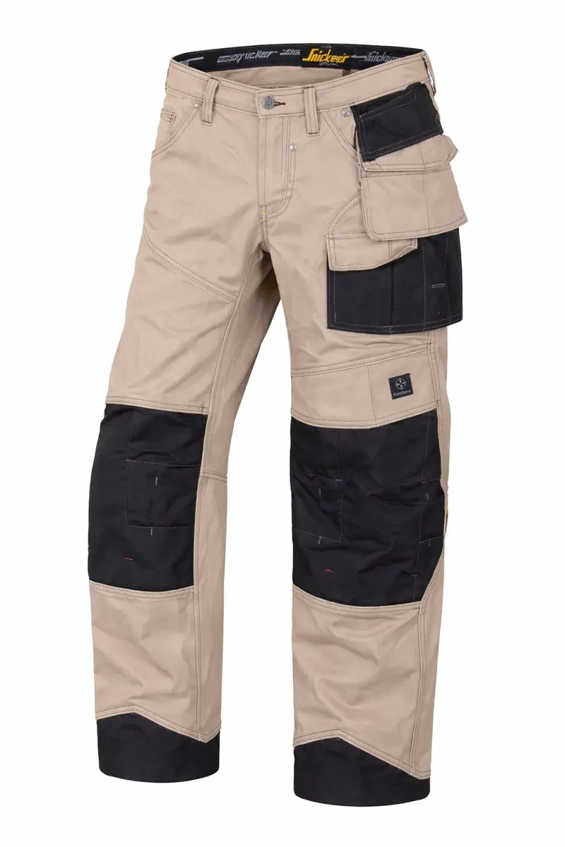 Snickers Werkbroek 46 Canvas Beige/Zwart - Knie- en Holsterzakken