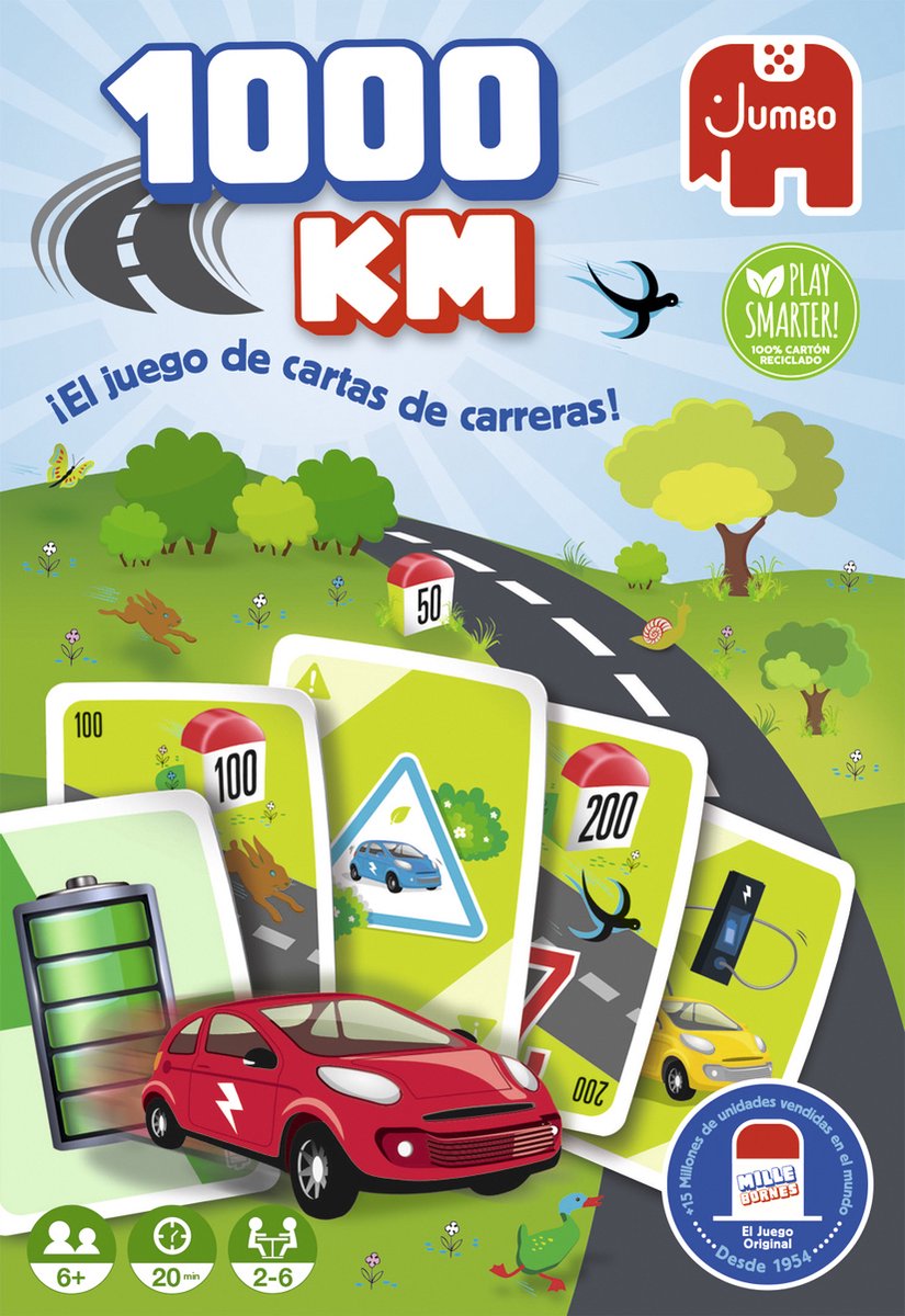 Jumbo 1000KM 19941 bordspel 1000KM juego de cartas 20 min Kaartspel Familie