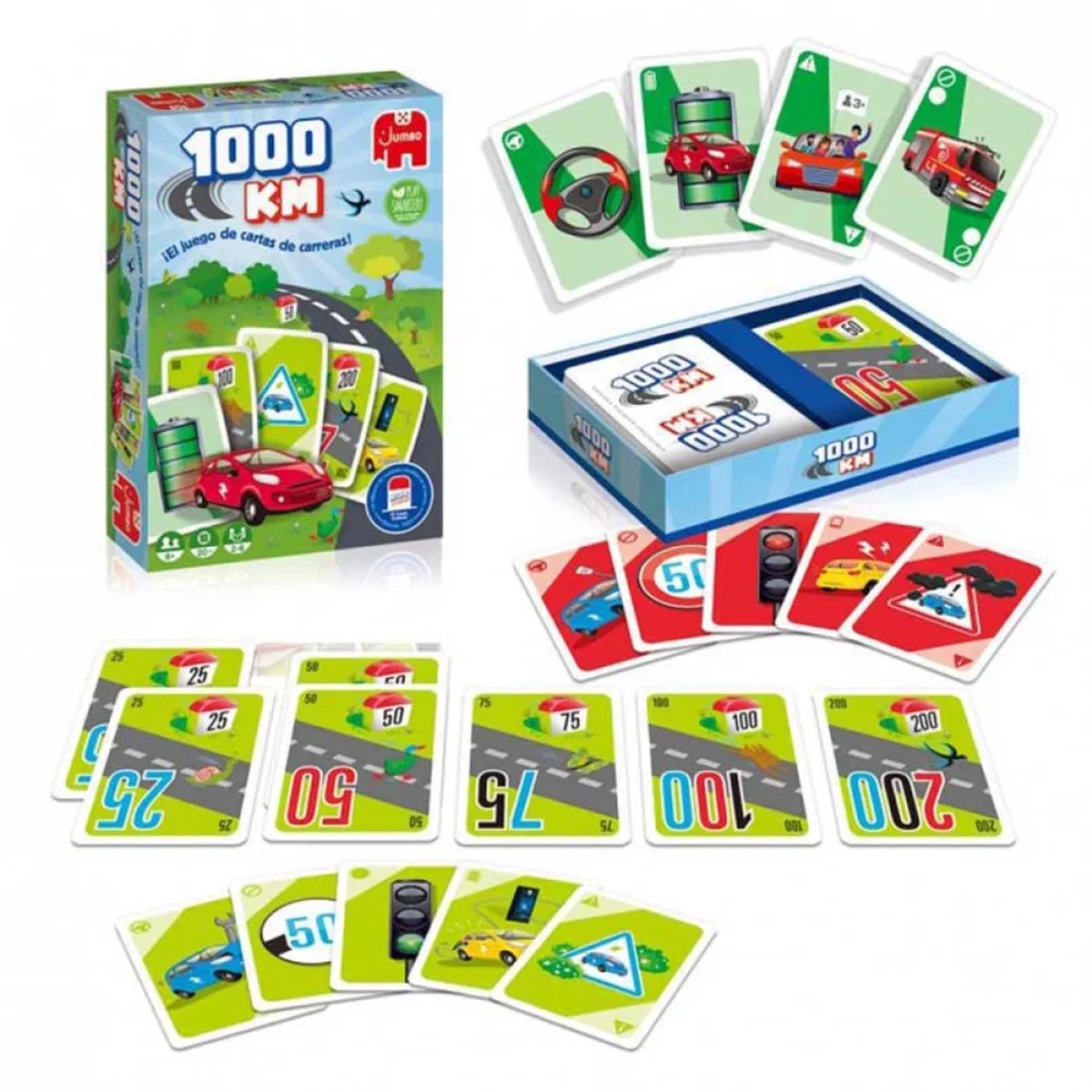Jumbo 1000KM 19941 bordspel 1000KM juego de cartas 20 min Kaartspel Familie