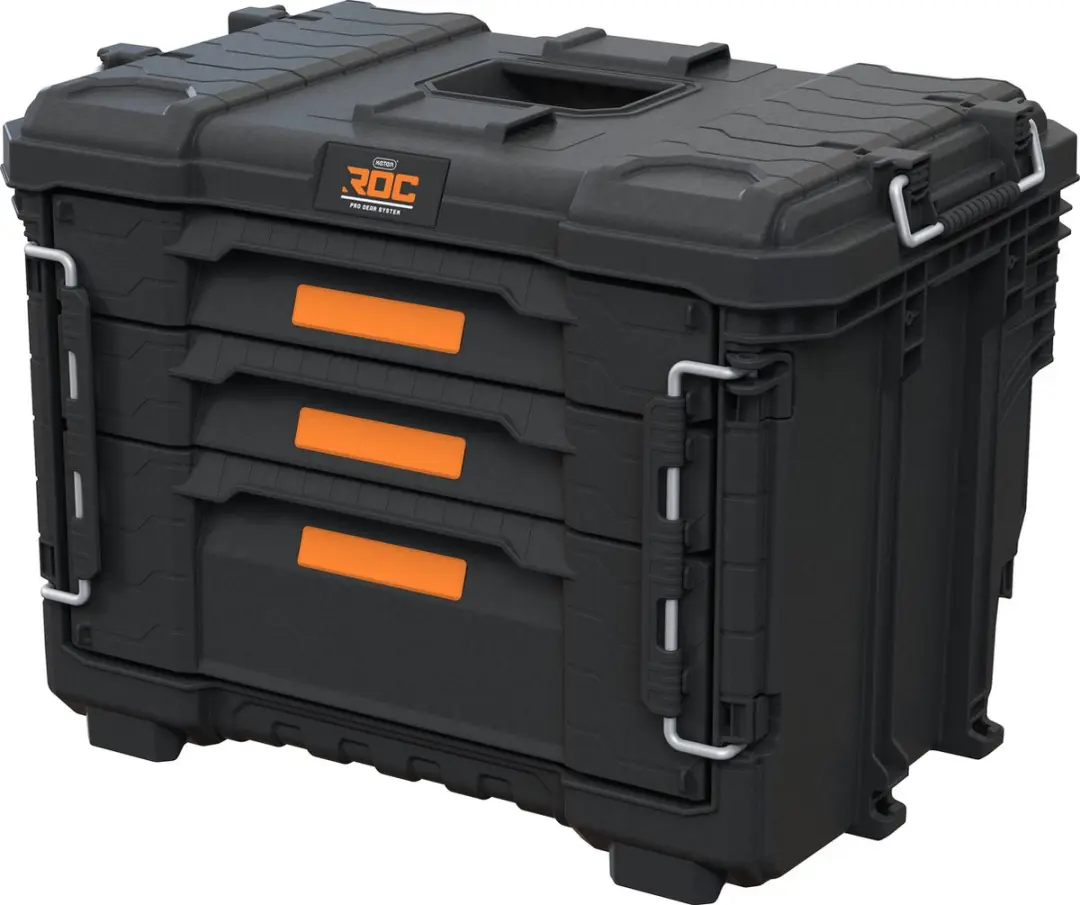 Keter Pro Gear XL Gereedschapswagen 3 Koffers - 3 Lades - Zwart