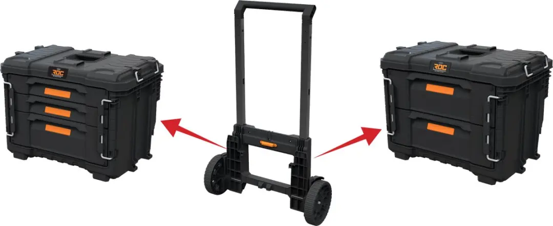 Keter Pro Gear XL Gereedschapswagen 3 Koffers - 3 Lades - Zwart