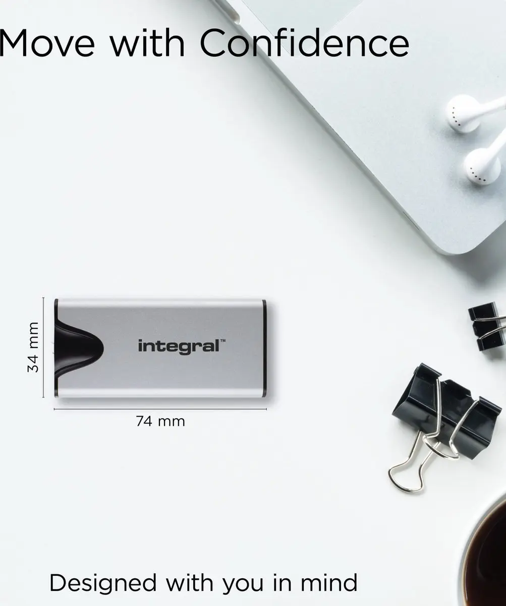 Integral SlimXpress Pro INSSD1TPORT3.2SLIMXS SSD - 1TB - Thunderbolt - Zilver
