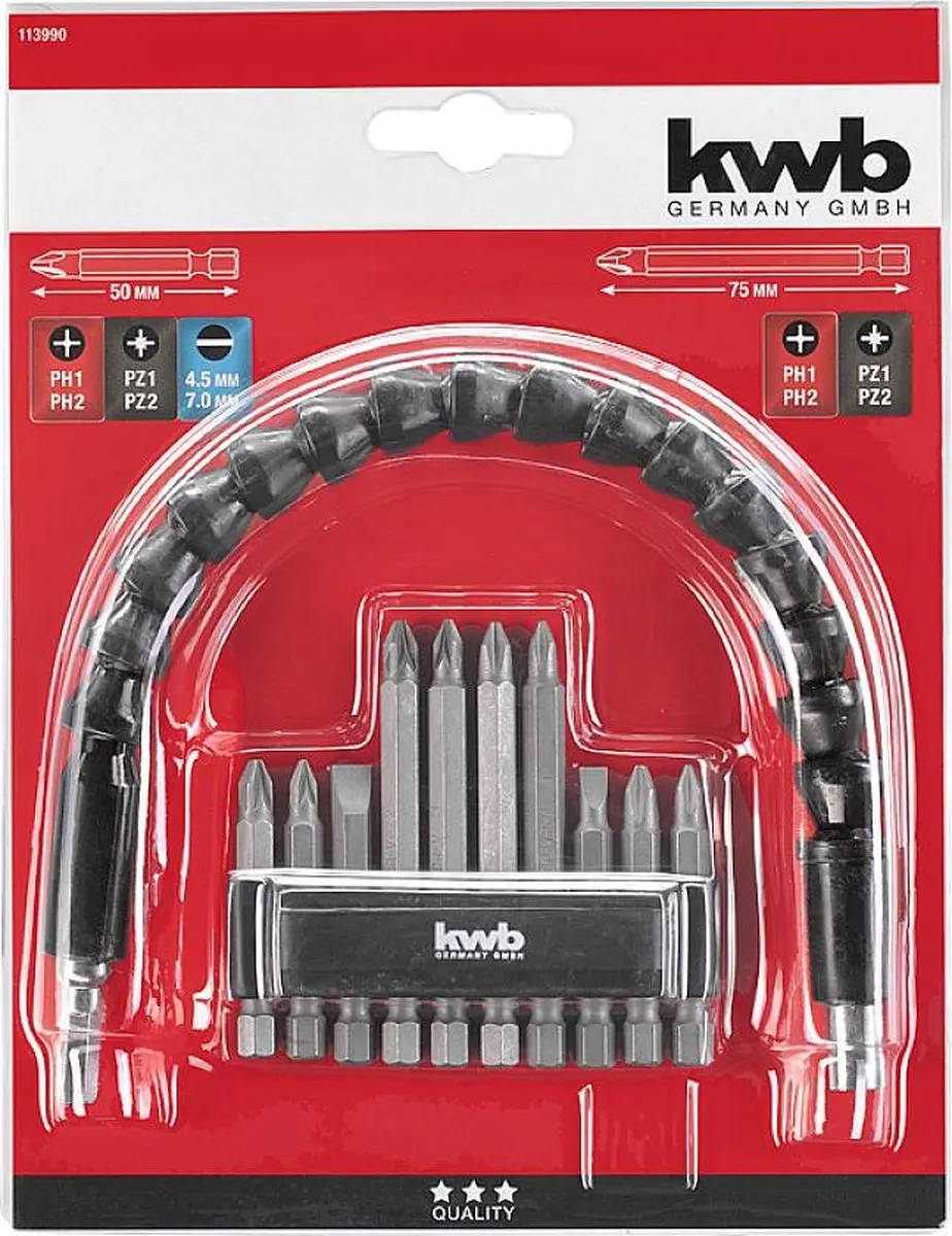 KWB 113990 Bitset 11-delig Metaal