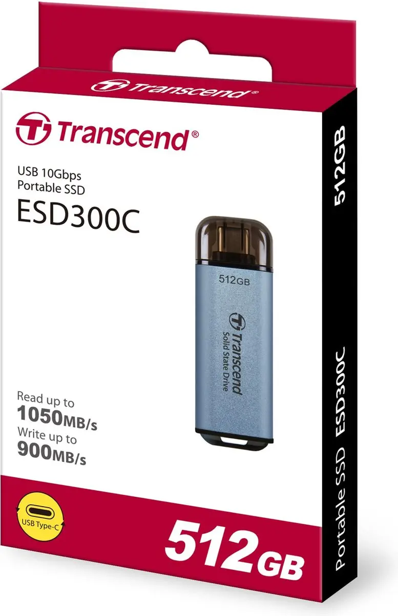 Transcend ESD300C 512 GB Blauw