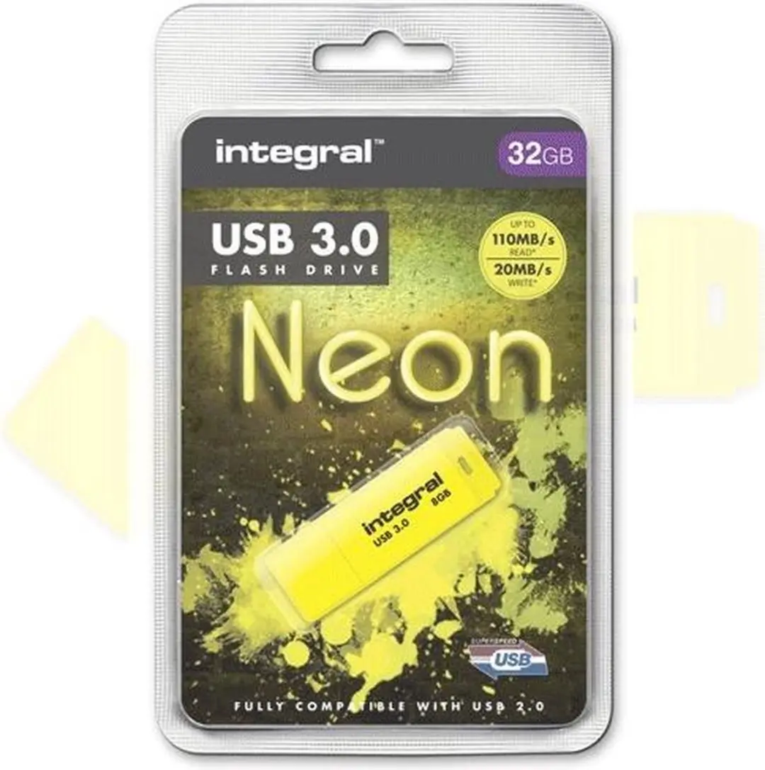 Integral Neon INFD32GBNEONYL3.0 USB-Stick - 32GB - Geel - afbeelding 6 van 6