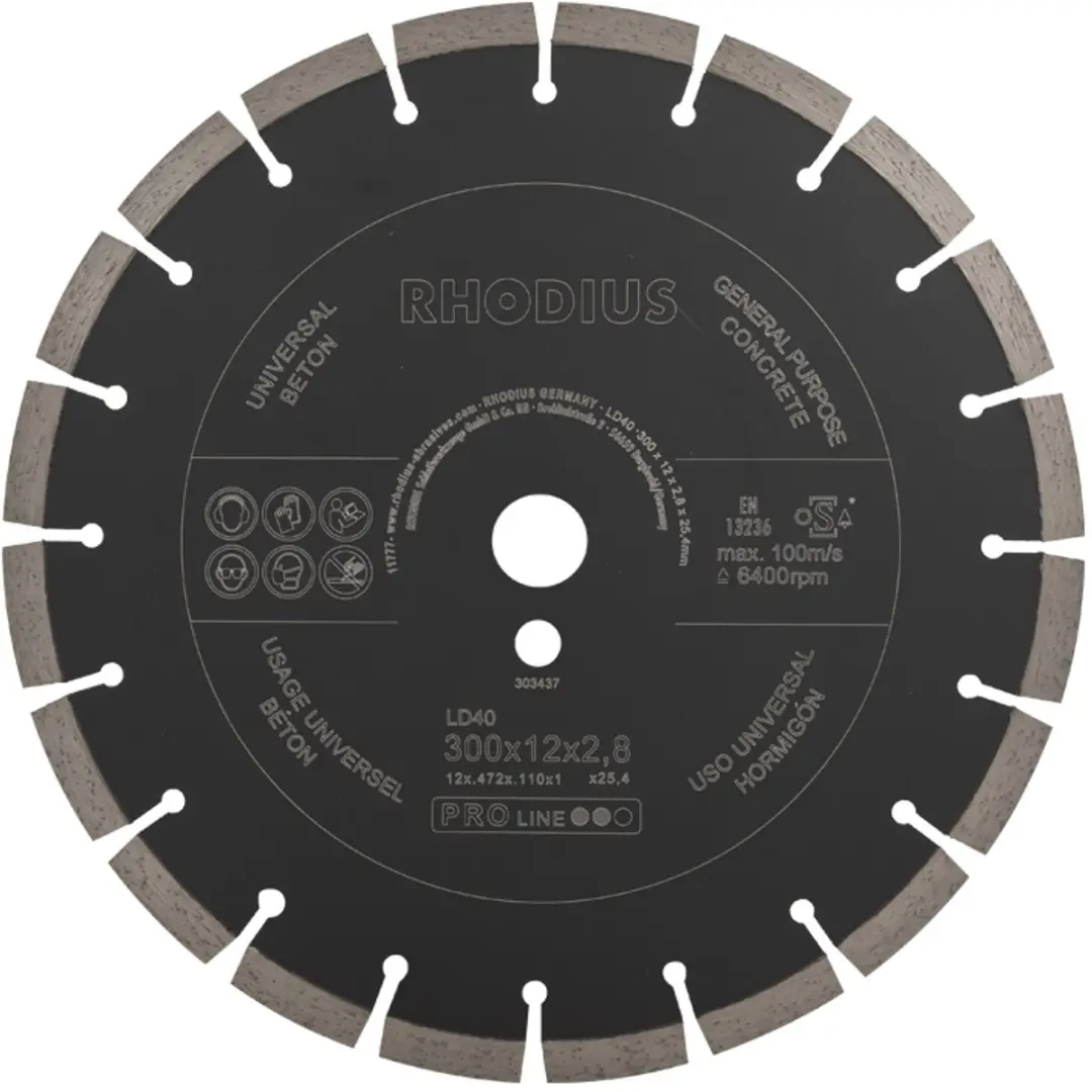 Rhodius Diamantdoorslijpschijf PROline LD40 Ø300 x 10 x 2.5mm