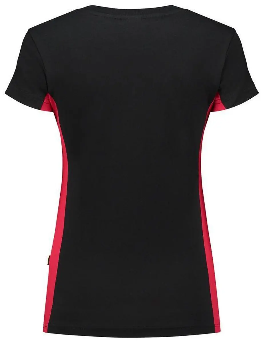 Tricorp T-shirt Bi-Color Dames XL - Zwart/Rood