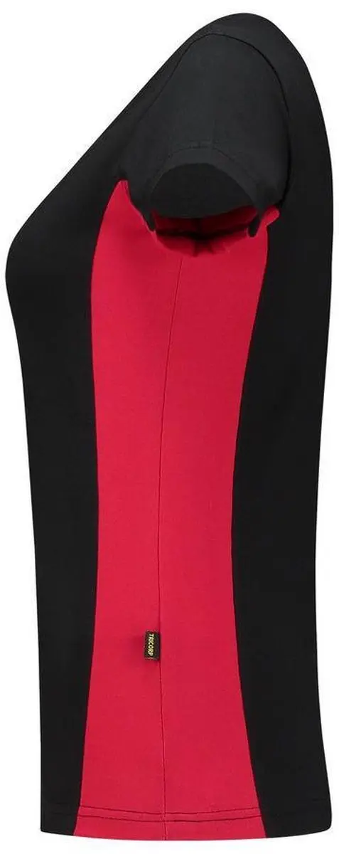 Tricorp T-shirt Bi-Color Dames XL - Zwart/Rood