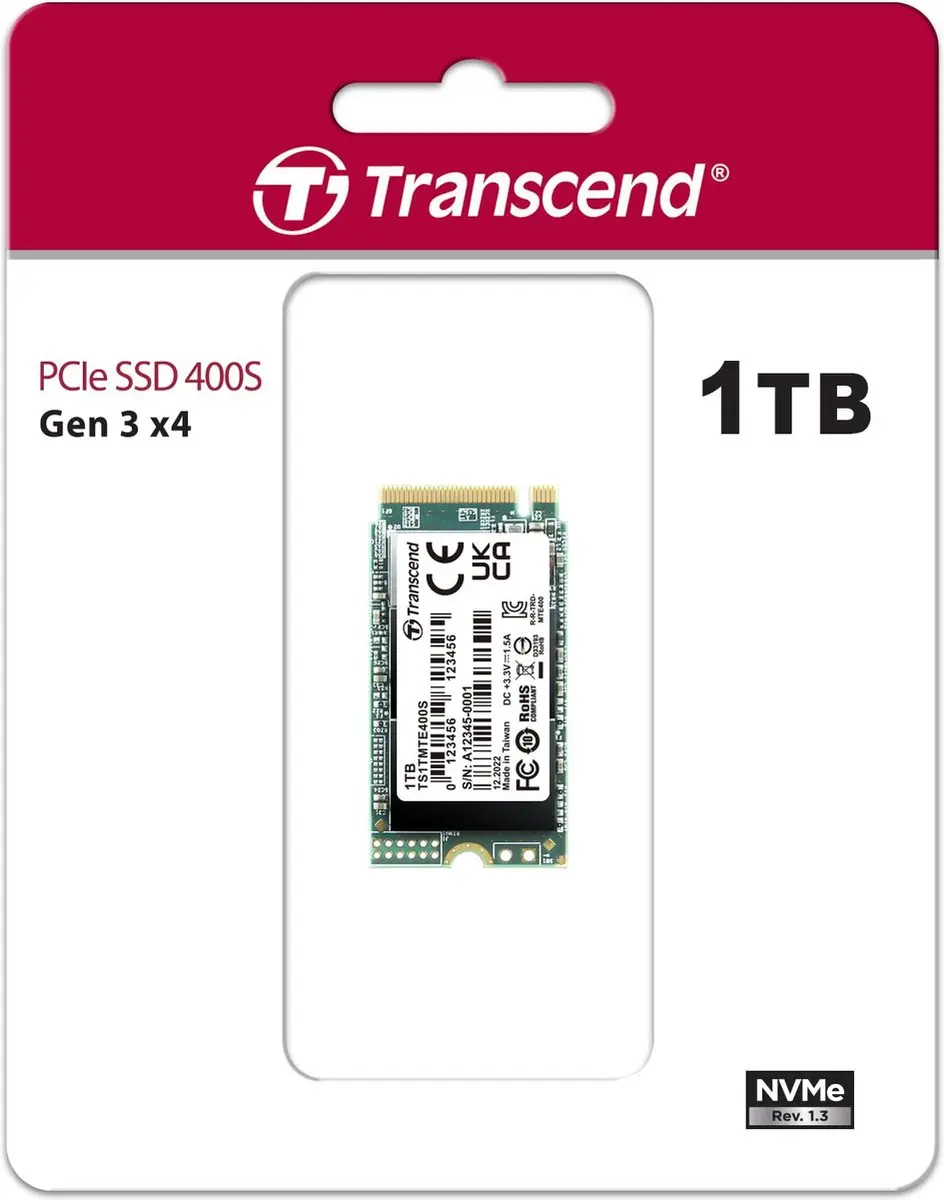 Transcend MTS400S 1TB M.2 SSD - PCIe NVMe 3.0 x4