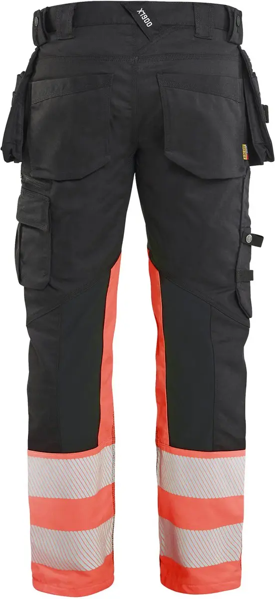 Blåkläder Hi Vis Stretch 11301149 Werkbroek - Heren - Zwart/Rood - 46