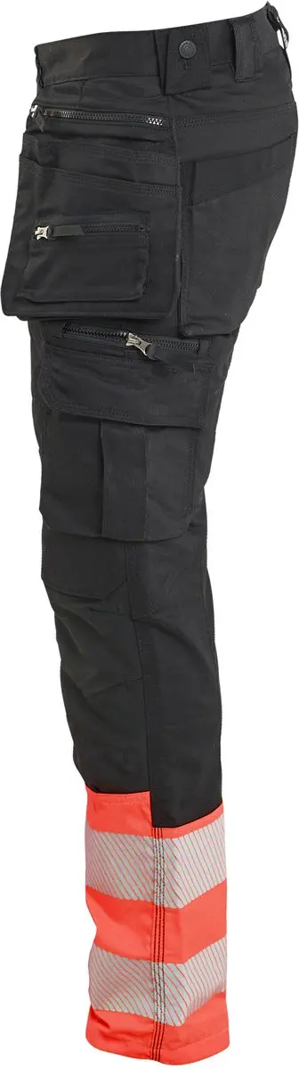 Blåkläder Hi Vis Stretch 11301149 Werkbroek - Heren - Zwart/Rood - 46