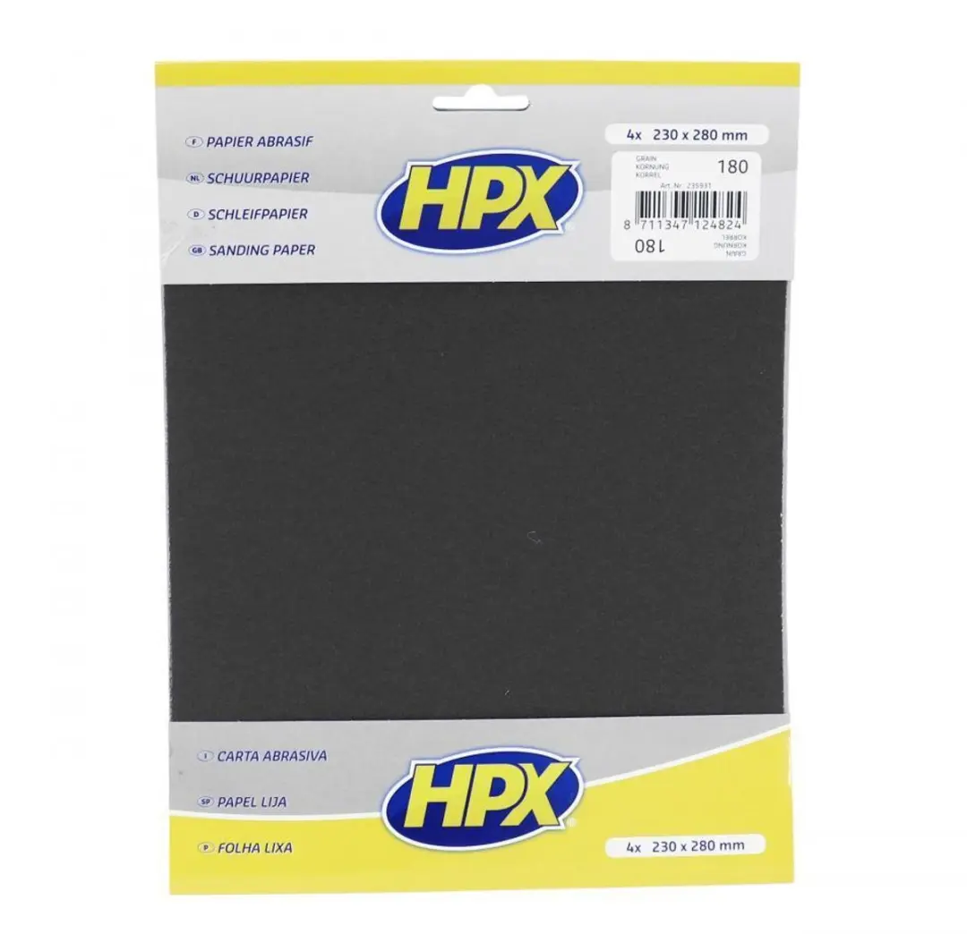 HPX Waterproof Schuurpapier P180 - 4 Stuks - afbeelding 6 van 6