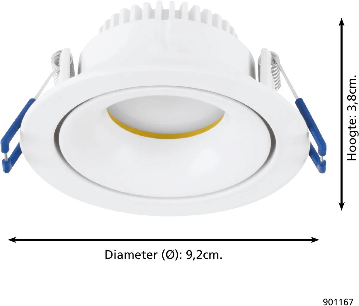 Eglo Arenals Inbouwspot LED Ø9.2cm - Wit - Dimbaar