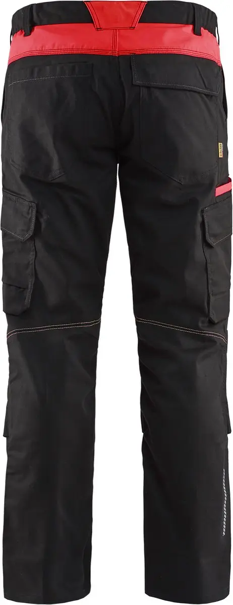 Blåkläder Industrie Werkbroek 1448-1832 - Kniezakken - Maat 152 - Zwart/Rood
