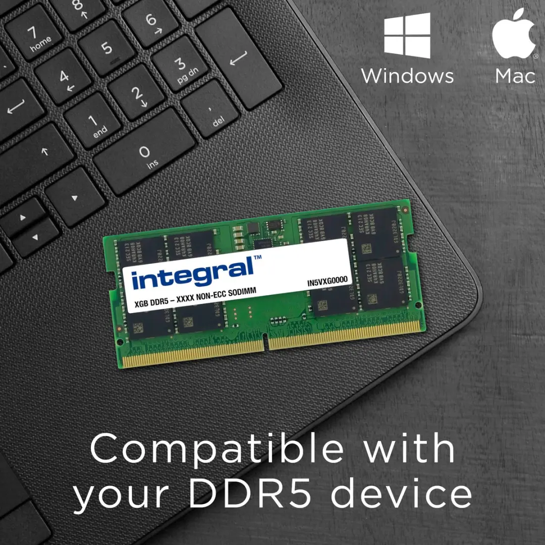 Integral IN5V8GNHWBXK2 Geheugenmodule 16GB DDR5 SO-DIMM