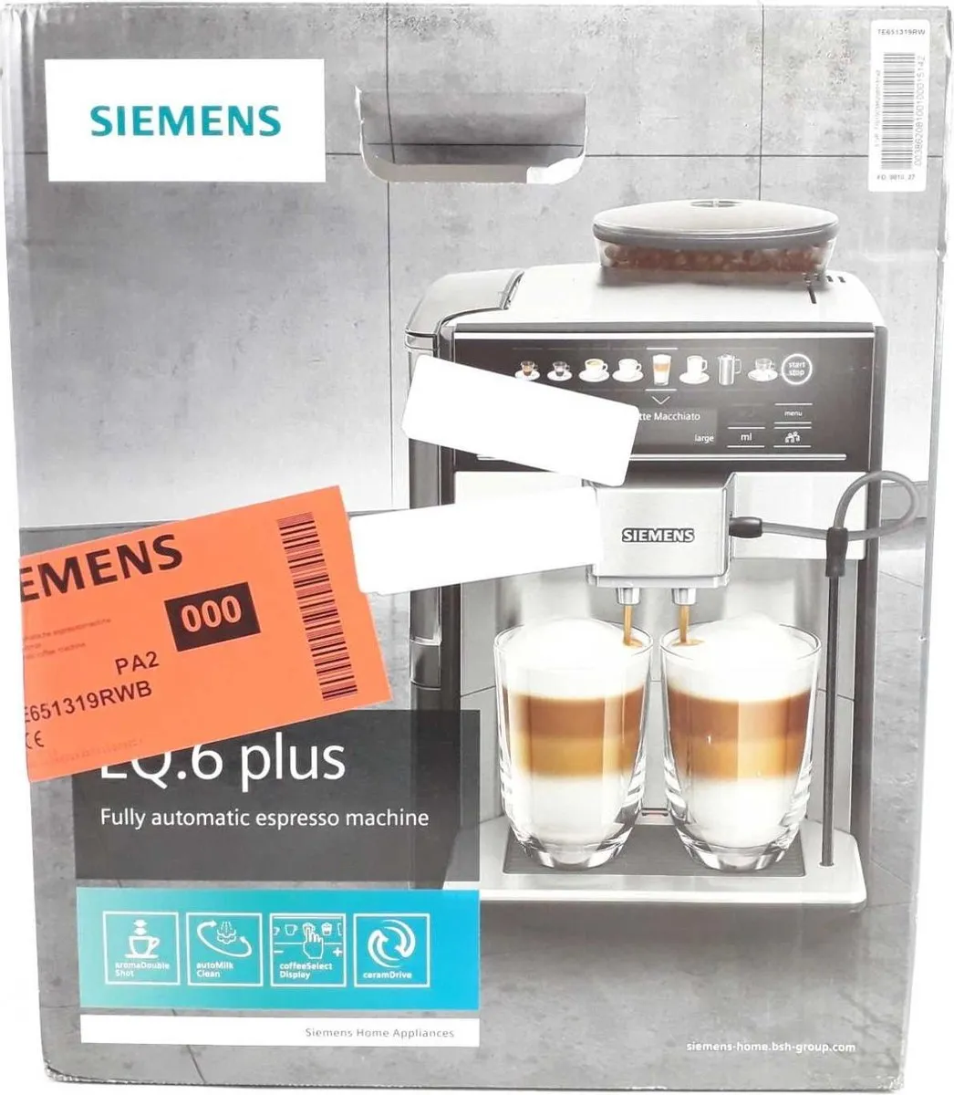 Siemens EQ6 Plus TE651319RW Espressomachine - Antraciet grijs