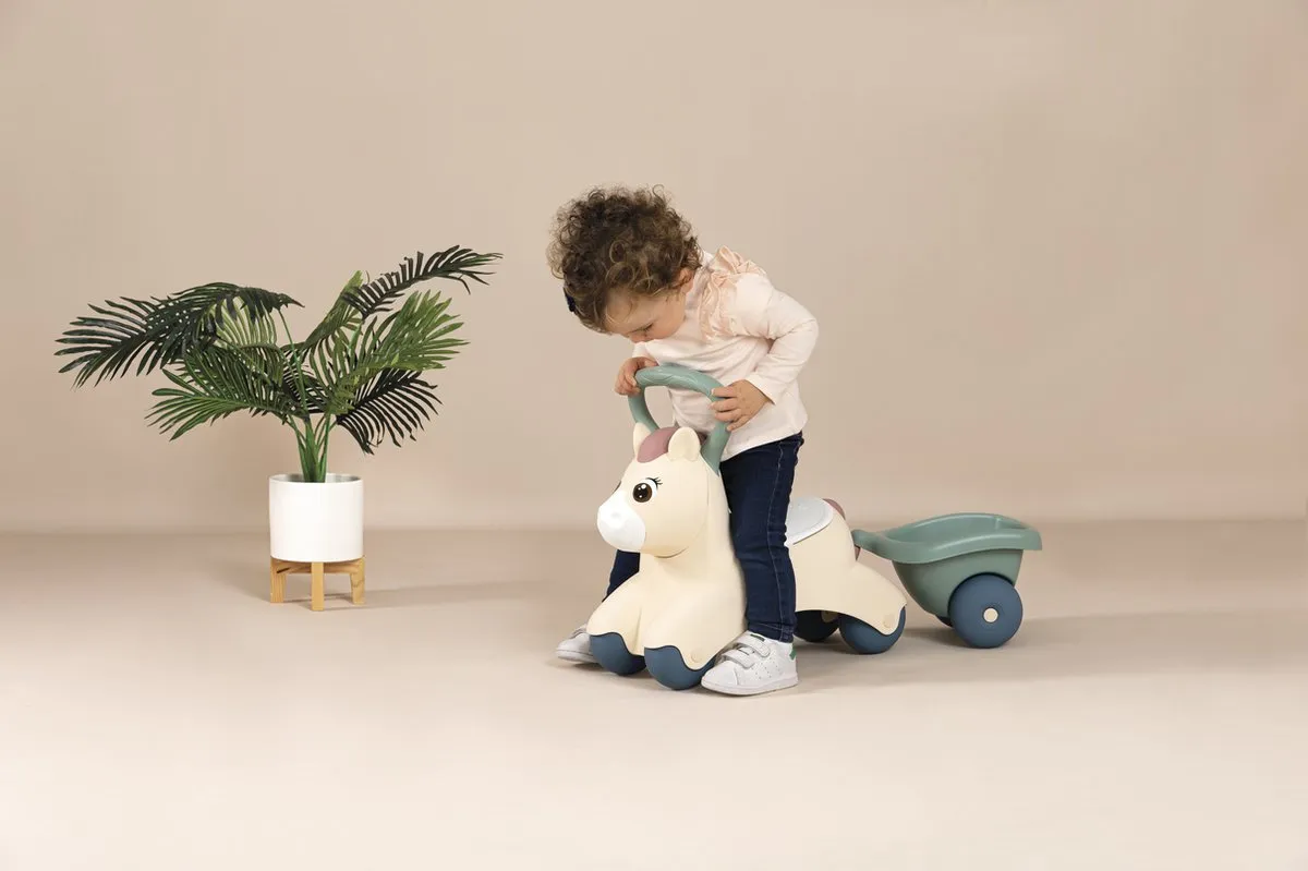 Smoby Little Smoby Loopwagen Pony Ride On 7600140502 - Groen/Wit/Bruin