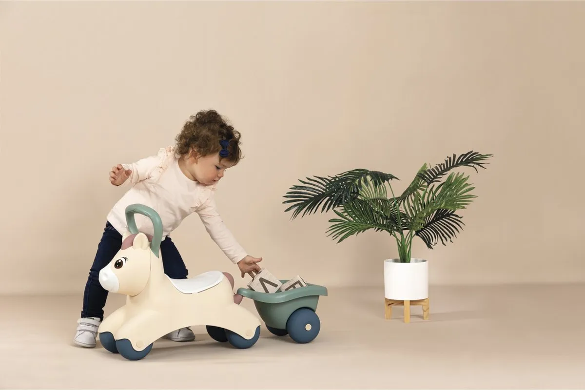 Smoby Little Smoby Loopwagen Pony Ride On 7600140502 - Groen/Wit/Bruin