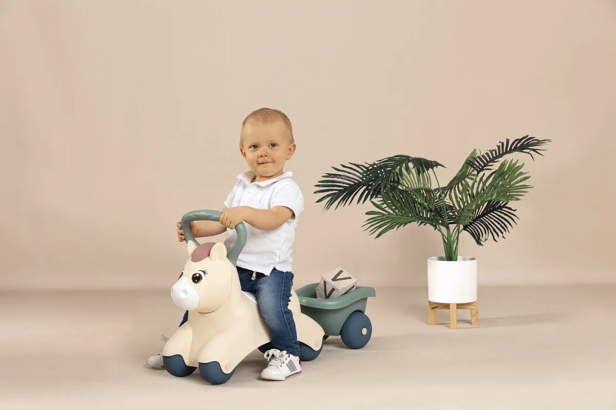 Smoby Little Smoby Loopwagen Pony Ride On 7600140502 - Groen/Wit/Bruin