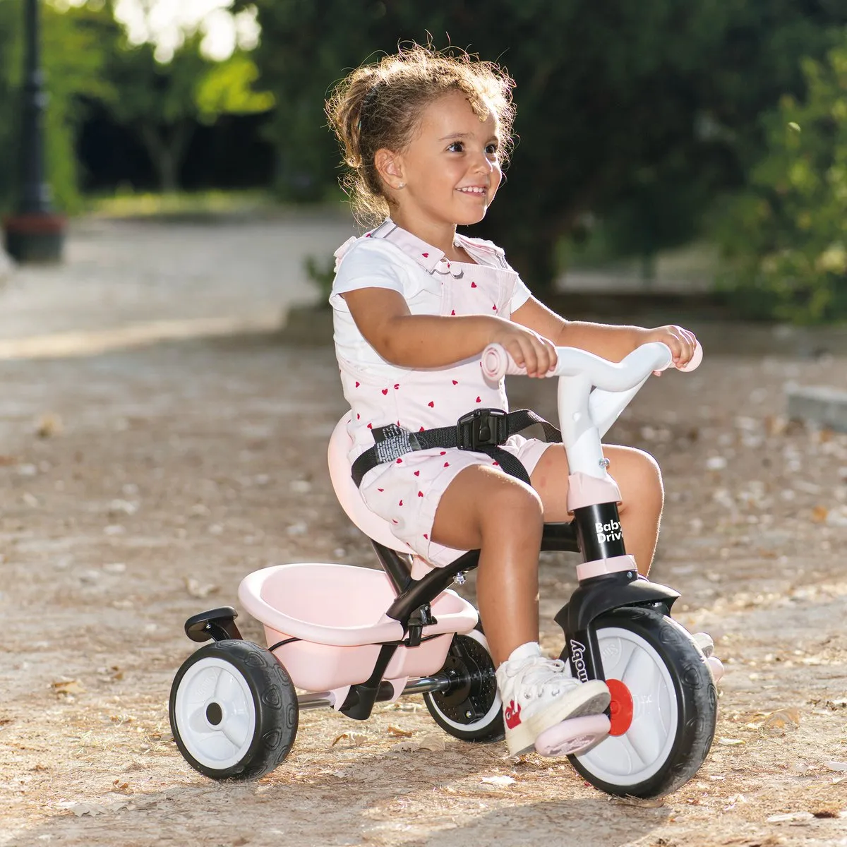 Smoby Baby Driver Driewieler 3-in-1 - Roze/Grijs/Zwart