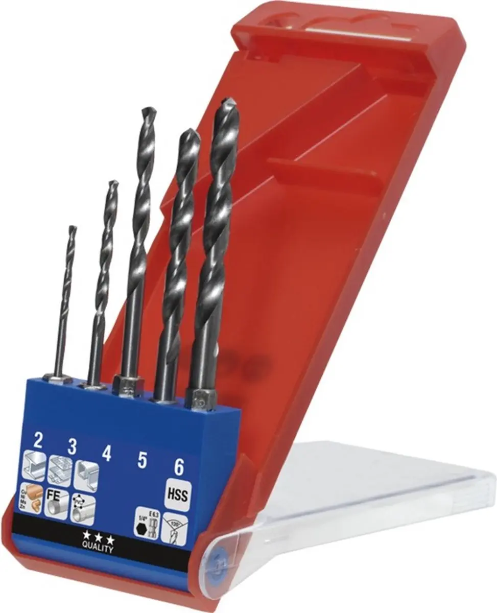 KWB HSS Metaal-spiraalboorset 5-delig 6.3mm
