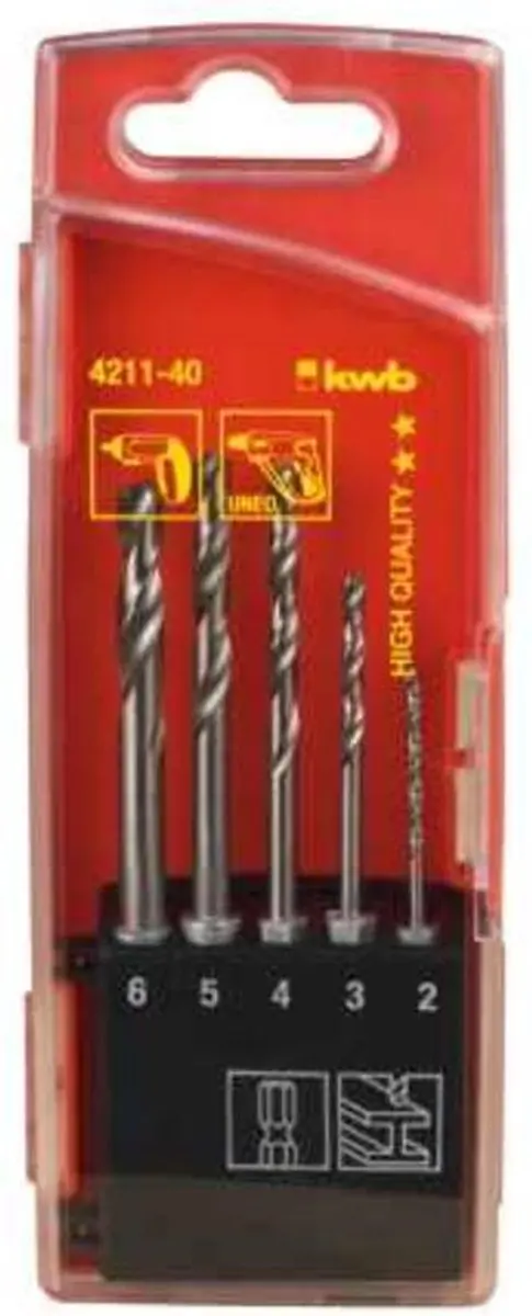 KWB HSS Metaal-spiraalboorset 5-delig 6.3mm