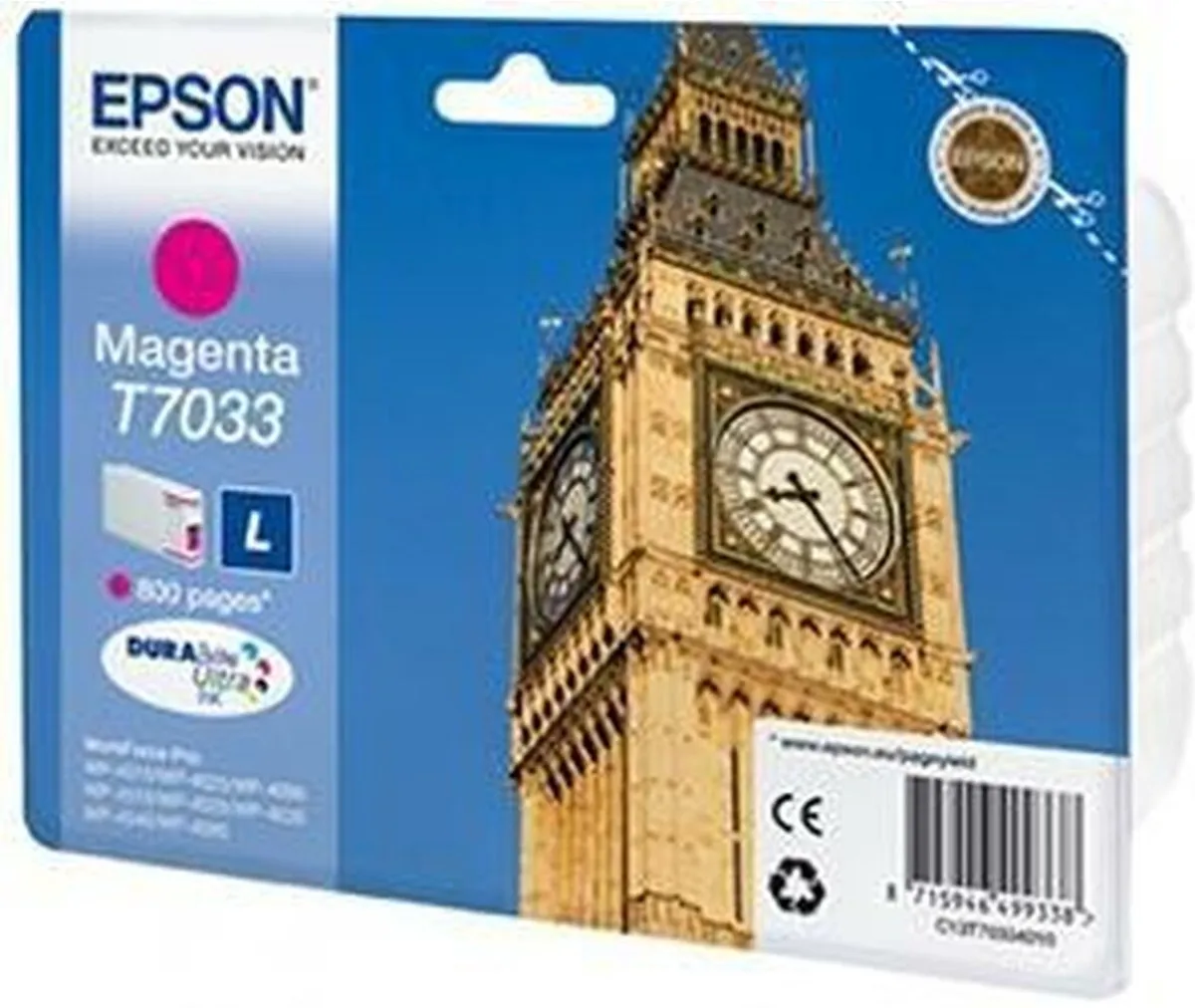 Epson T7033 Magenta Inktcartridge - 800 pagina's