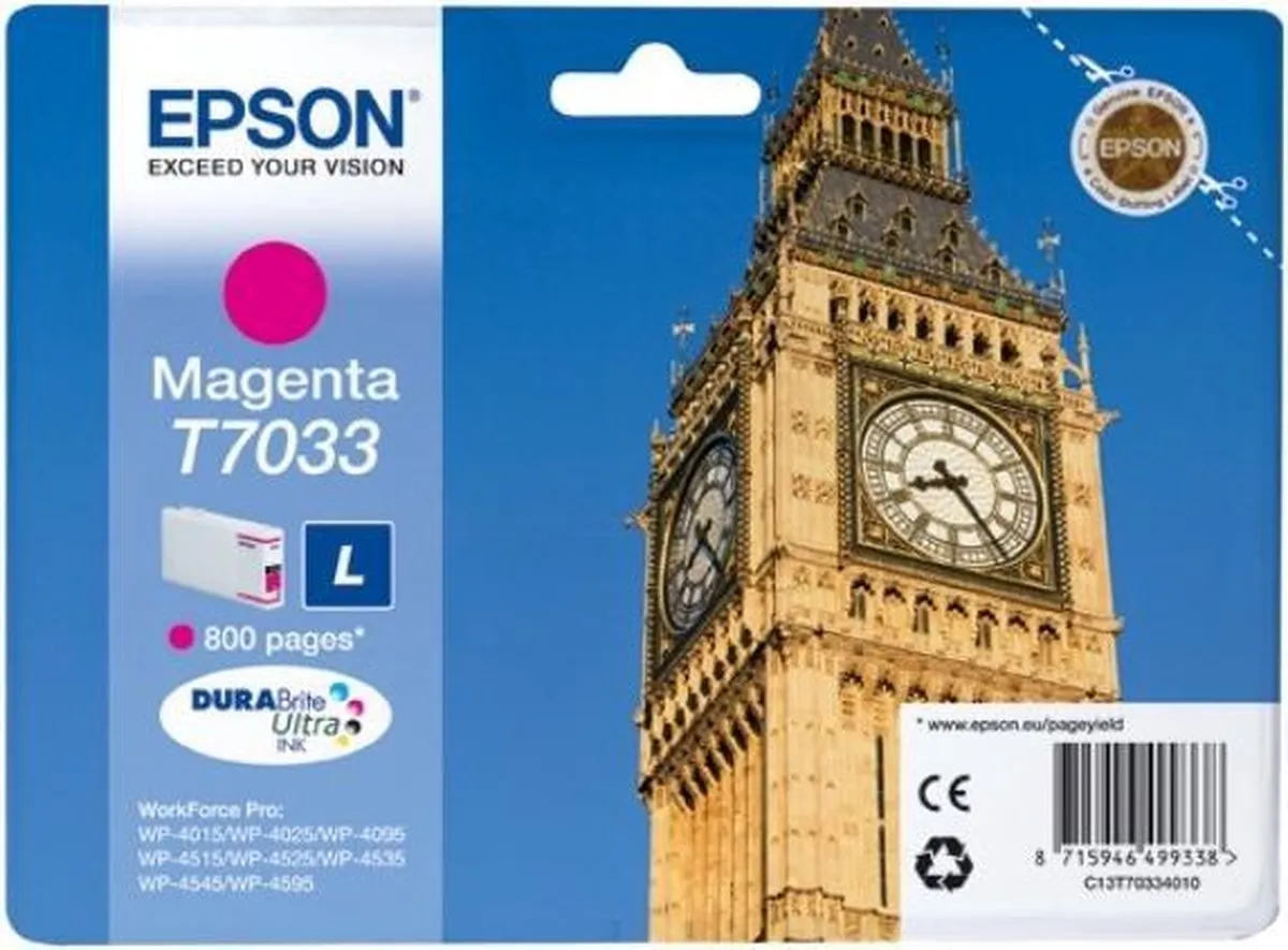 Epson T7033 Magenta Inktcartridge - 800 pagina's
