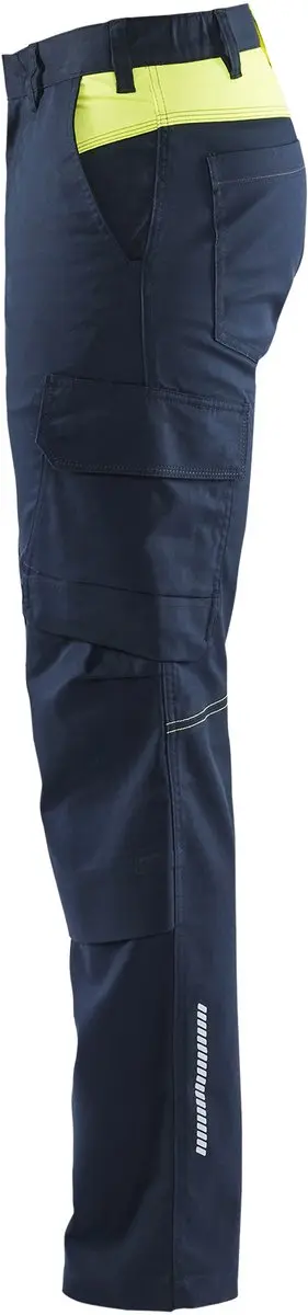Blåkläder Industrie Werkbroek 1448-1832 D128 - Donker marineblauw/High Vis Geel