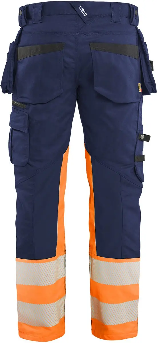 Blåkläder Hi Vis Stretch 11301149 Werkbroek - Marineblauw Oranje - 88