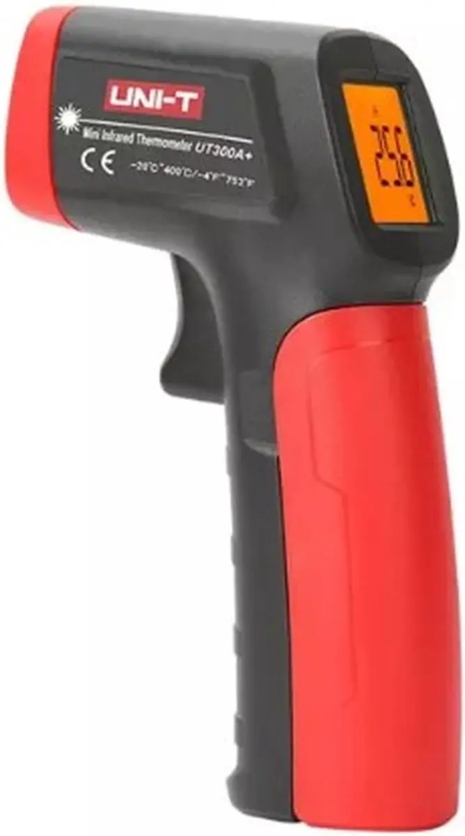UNI-T Infrarood Thermometer -20°C tot +400°C - Rood/Zwart