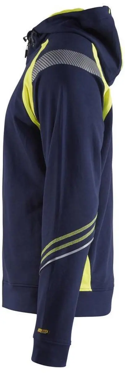 Blåkläder Hooded Sweatshirt 3433-1158 - XXL - Marine/High Vis Geel