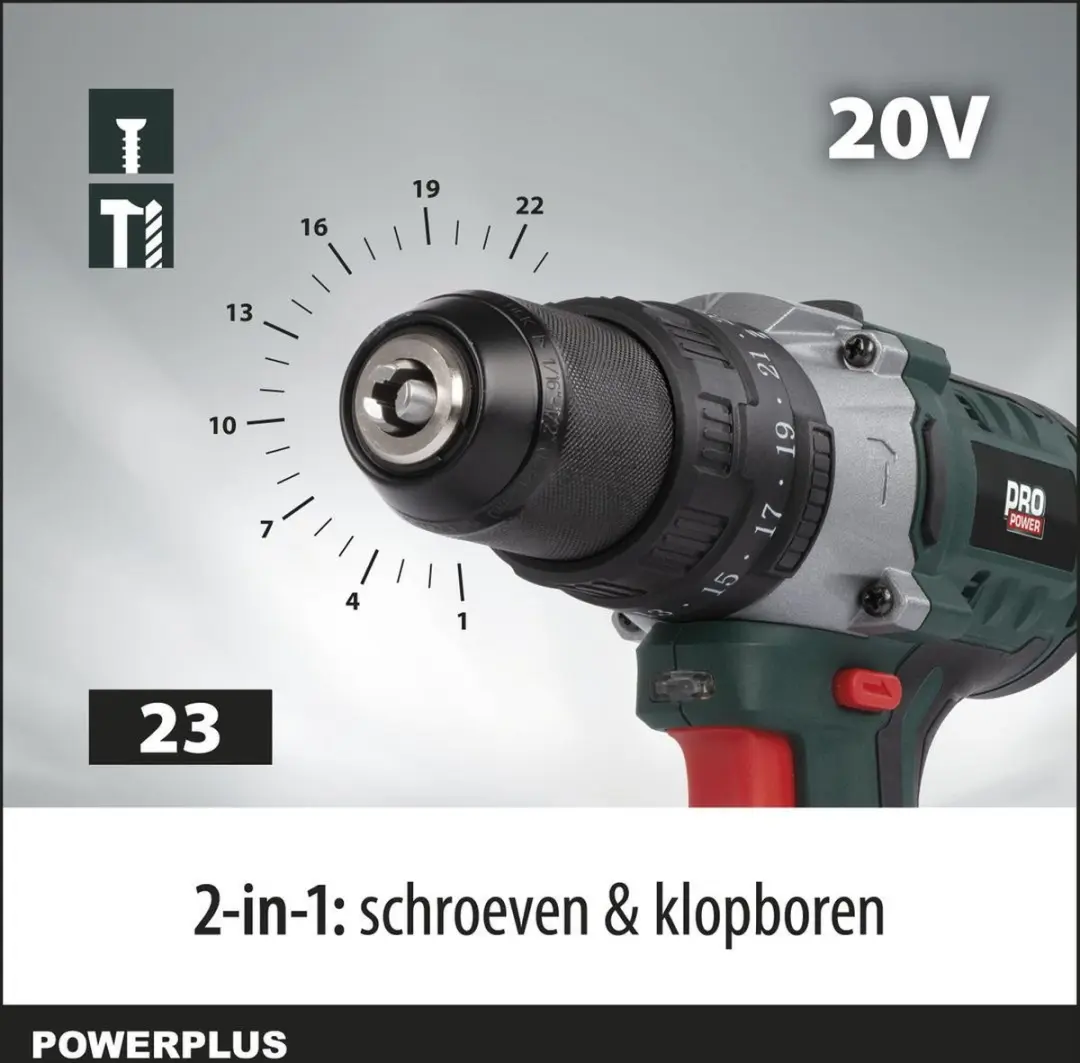 Powerplus POWPB10200 Accu Klopboormachine 20V - 100Nm