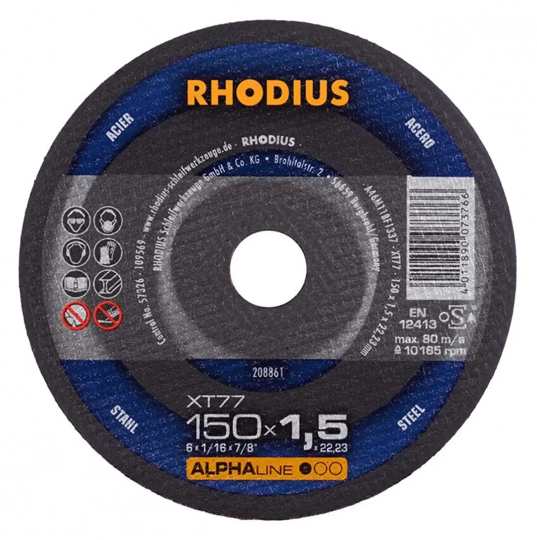 Rhodius ALPHAline XT77 Doorslijpschijf Metaal Ø150 x 1.5mm