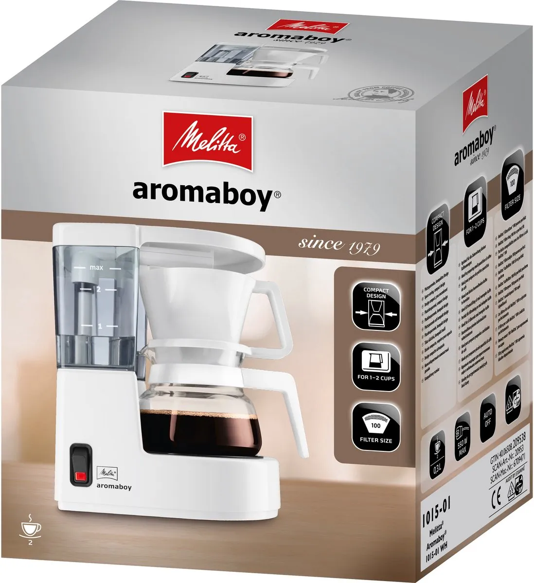 Melitta Aromaboy 1010-03 Koffiezetapparaat - 2 Kopjes - 0,25L - Wit